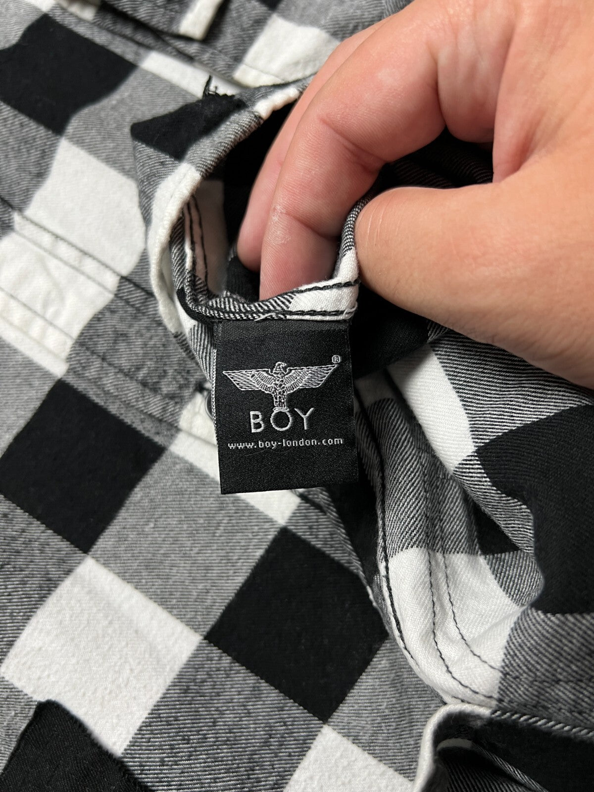 Boy London Big Logo Embroidery 1976 Checked Flannel USA y2k
