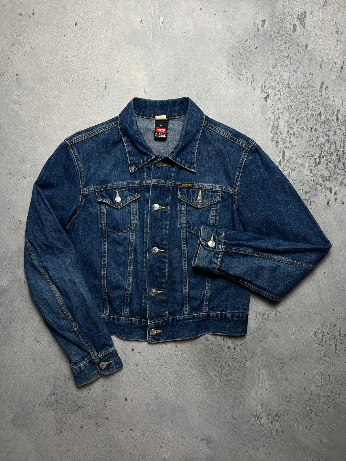Diesel Vintage Faded Cropped Western Denim Jacket USA y2k 90