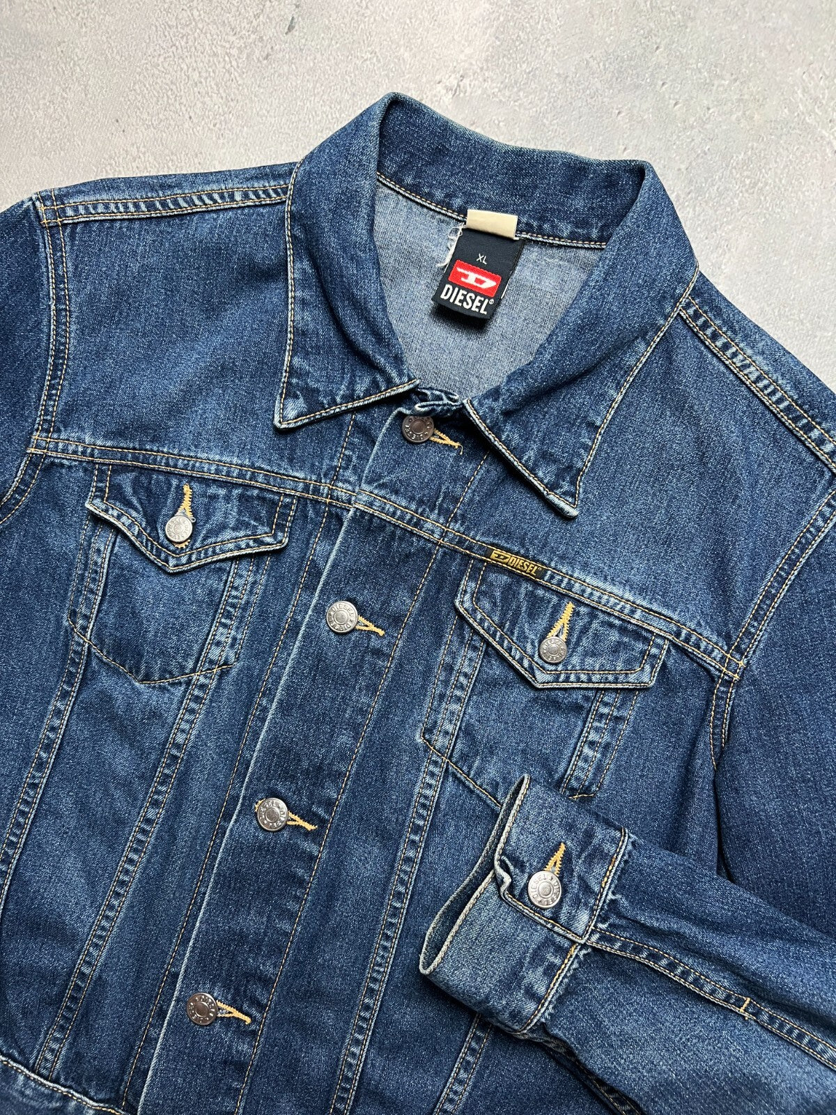 Diesel Vintage Faded Cropped Western Denim Jacket USA y2k 90