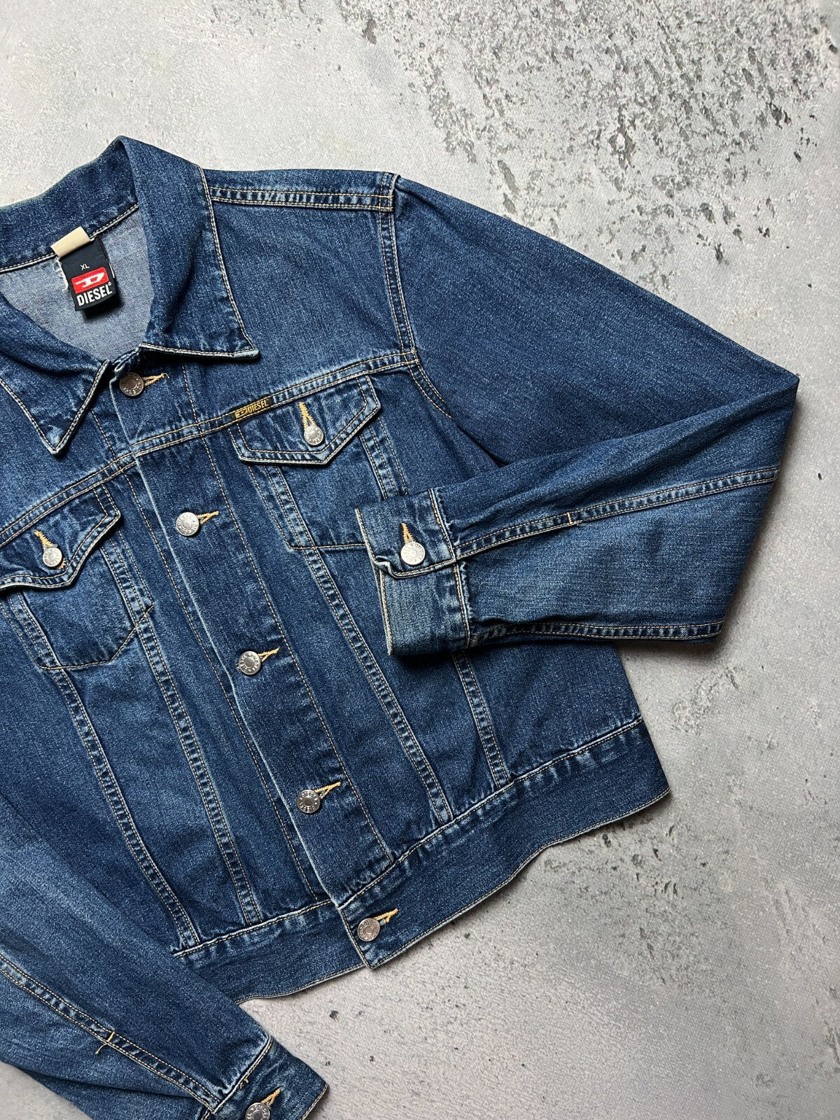 Diesel Vintage Faded Cropped Western Denim Jacket USA y2k 90