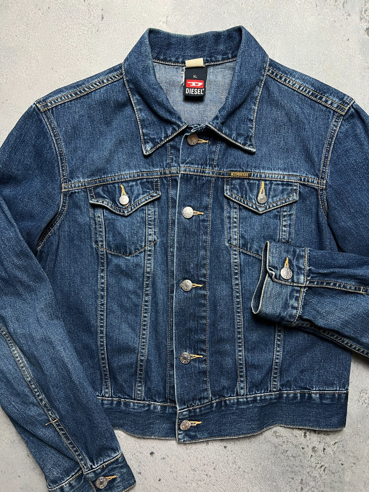 Diesel Vintage Faded Cropped Western Denim Jacket USA y2k 90