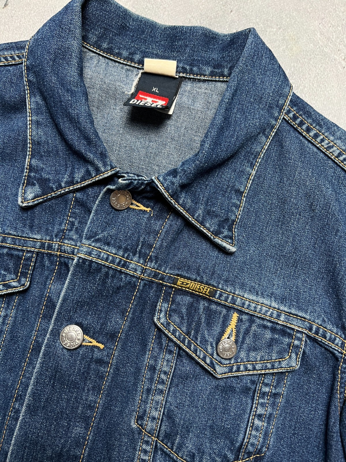 Diesel Vintage Faded Cropped Western Denim Jacket USA y2k 90