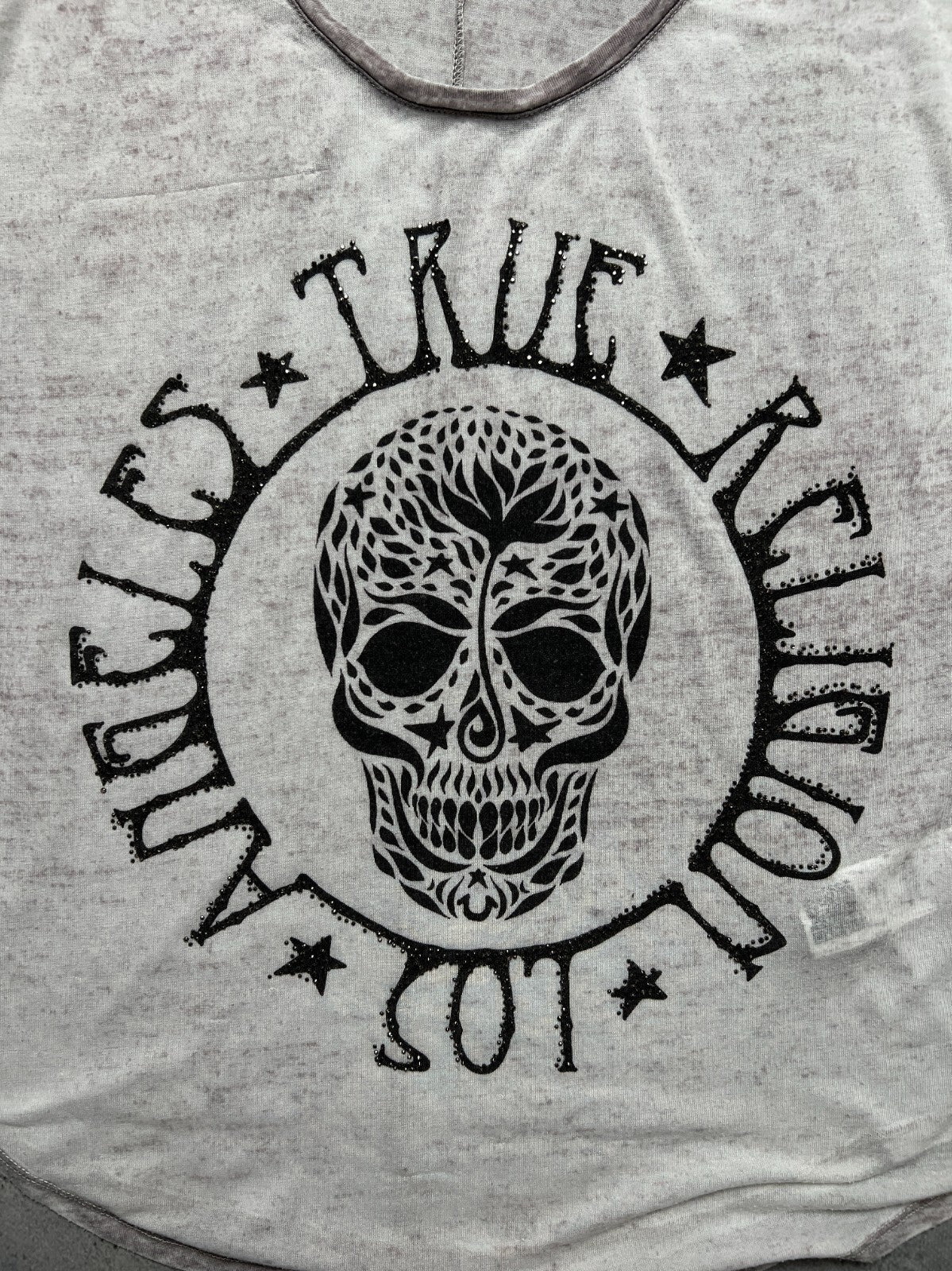 True Religion Skull Los Angeles USA T Shirt Big Logo Y2k Rap