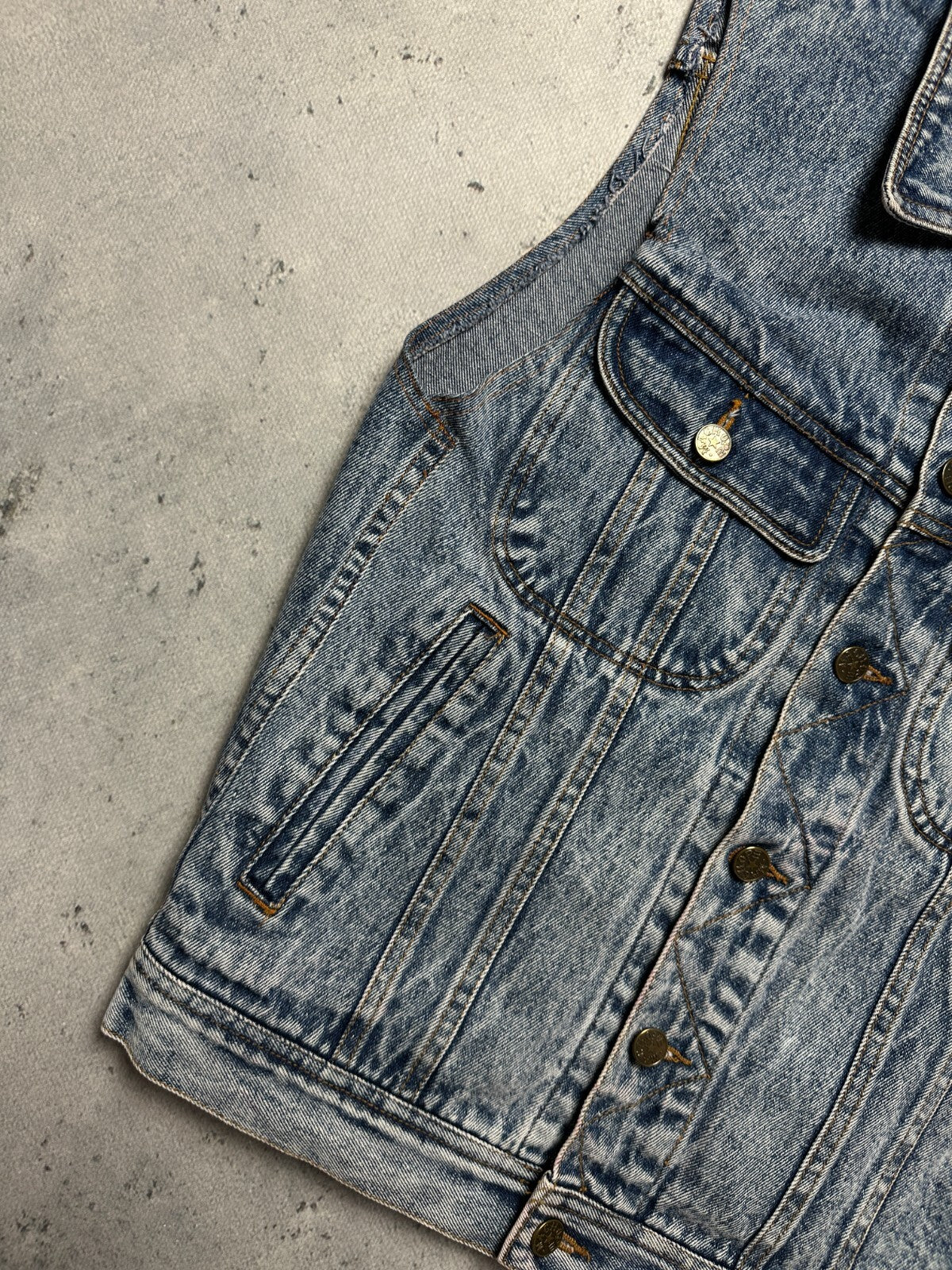 Vintage Japanese Machope Denim Vest Jacket Gilet 90s Rare