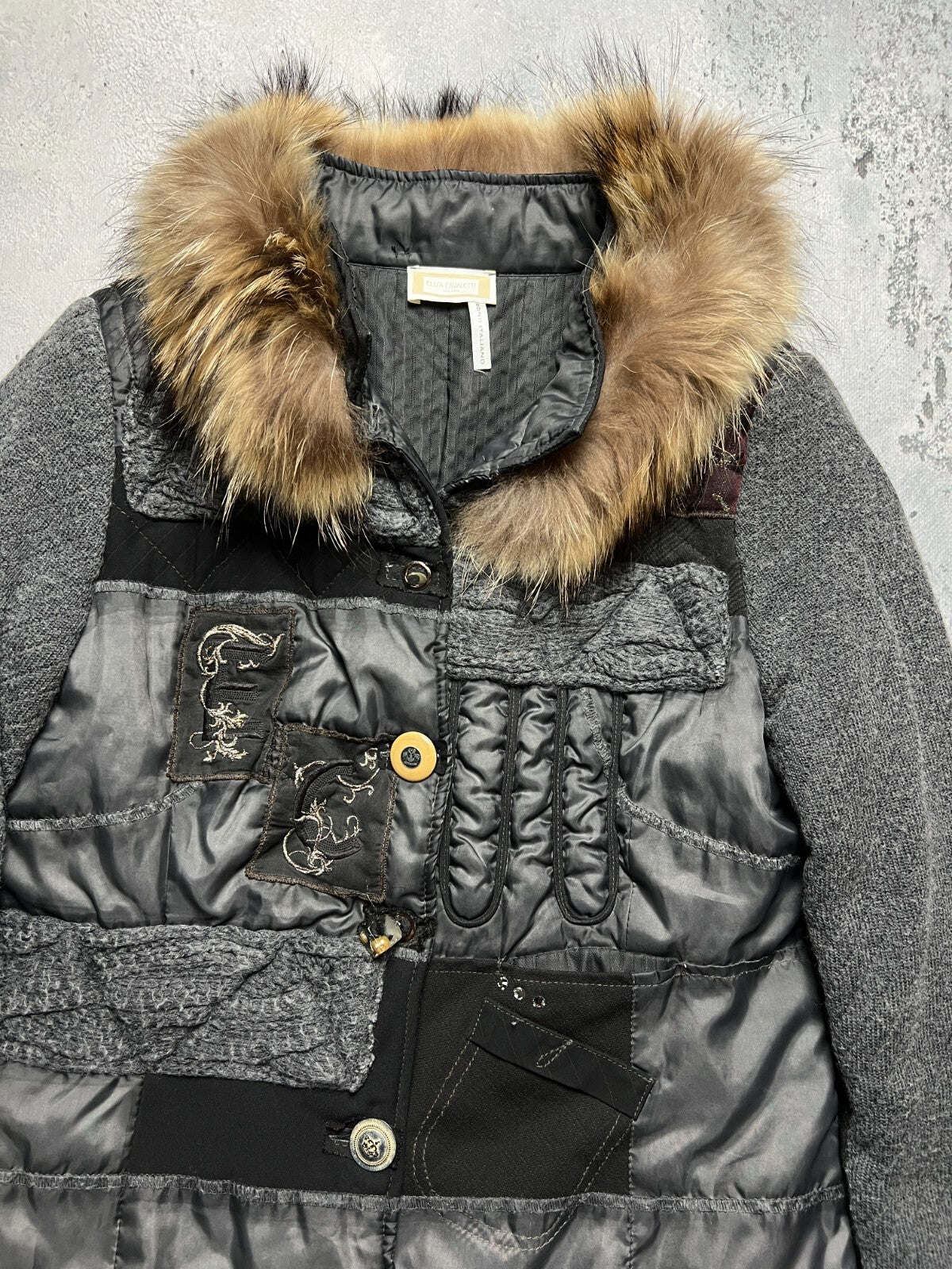 Elisa Cavaletti Made in Italy Premium Patchwork Jacket y2k