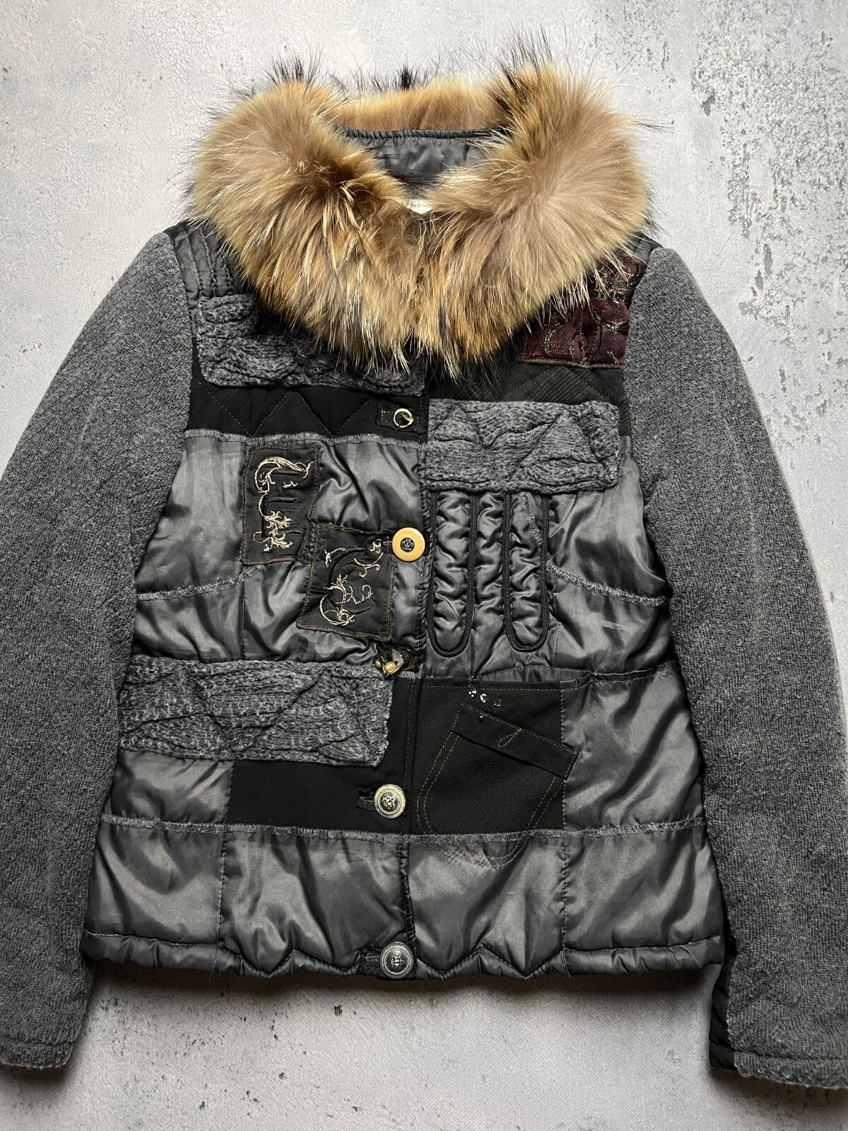 Elisa Cavaletti Made in Italy Premium Patchwork Jacket y2k
