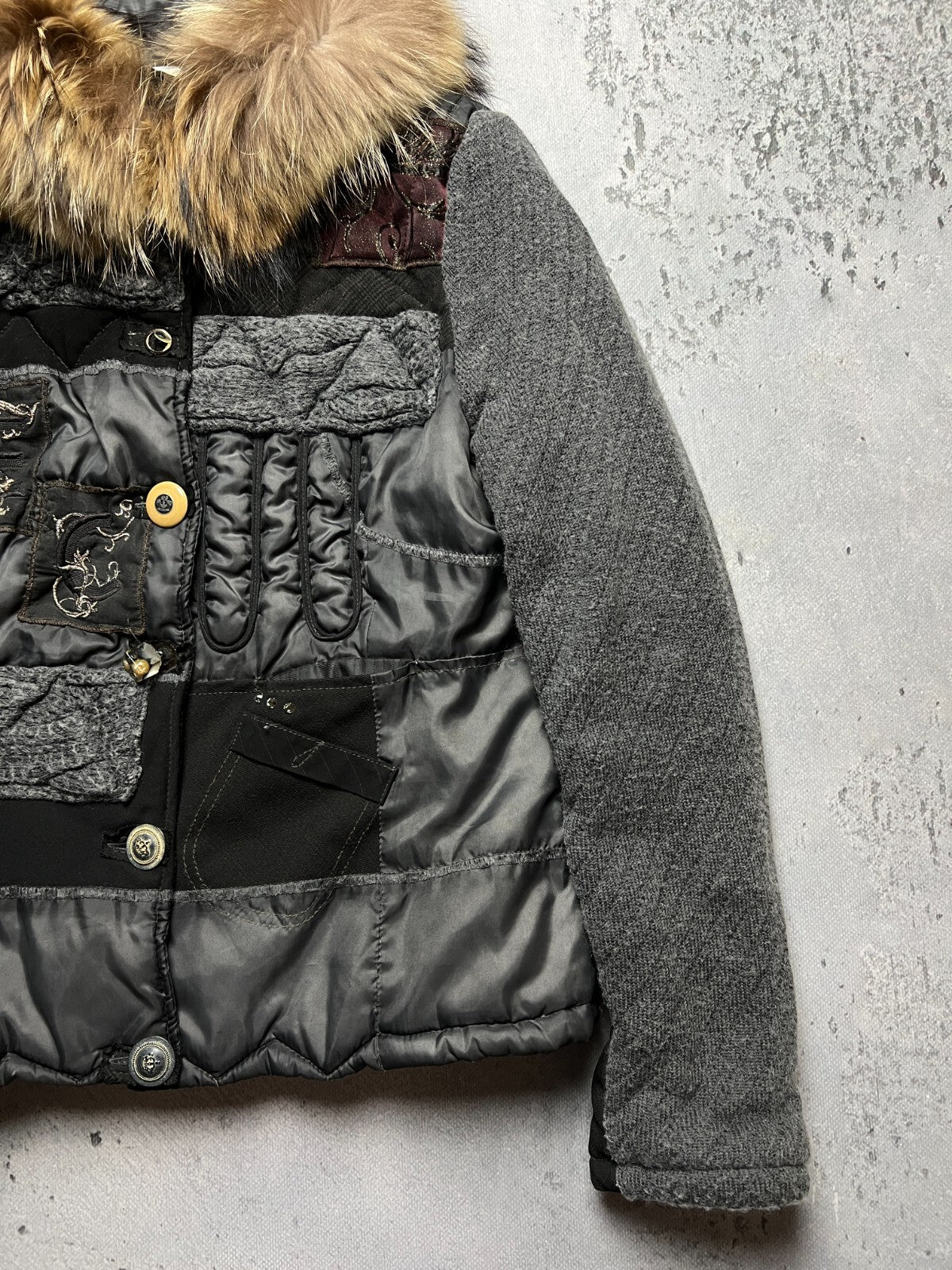 Elisa Cavaletti Made in Italy Premium Patchwork Jacket y2k