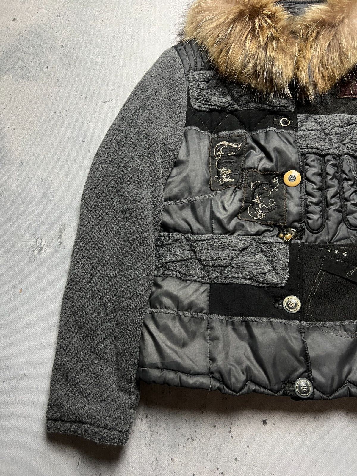 Elisa Cavaletti Made in Italy Premium Patchwork Jacket y2k