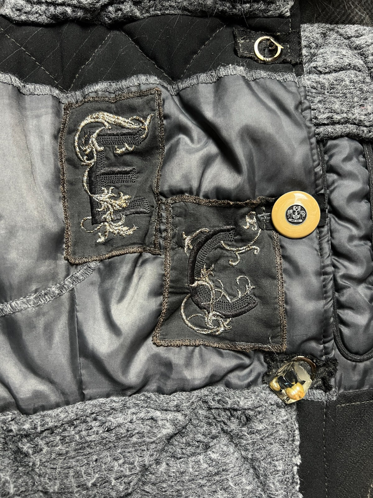 Elisa Cavaletti Made in Italy Premium Patchwork Jacket y2k