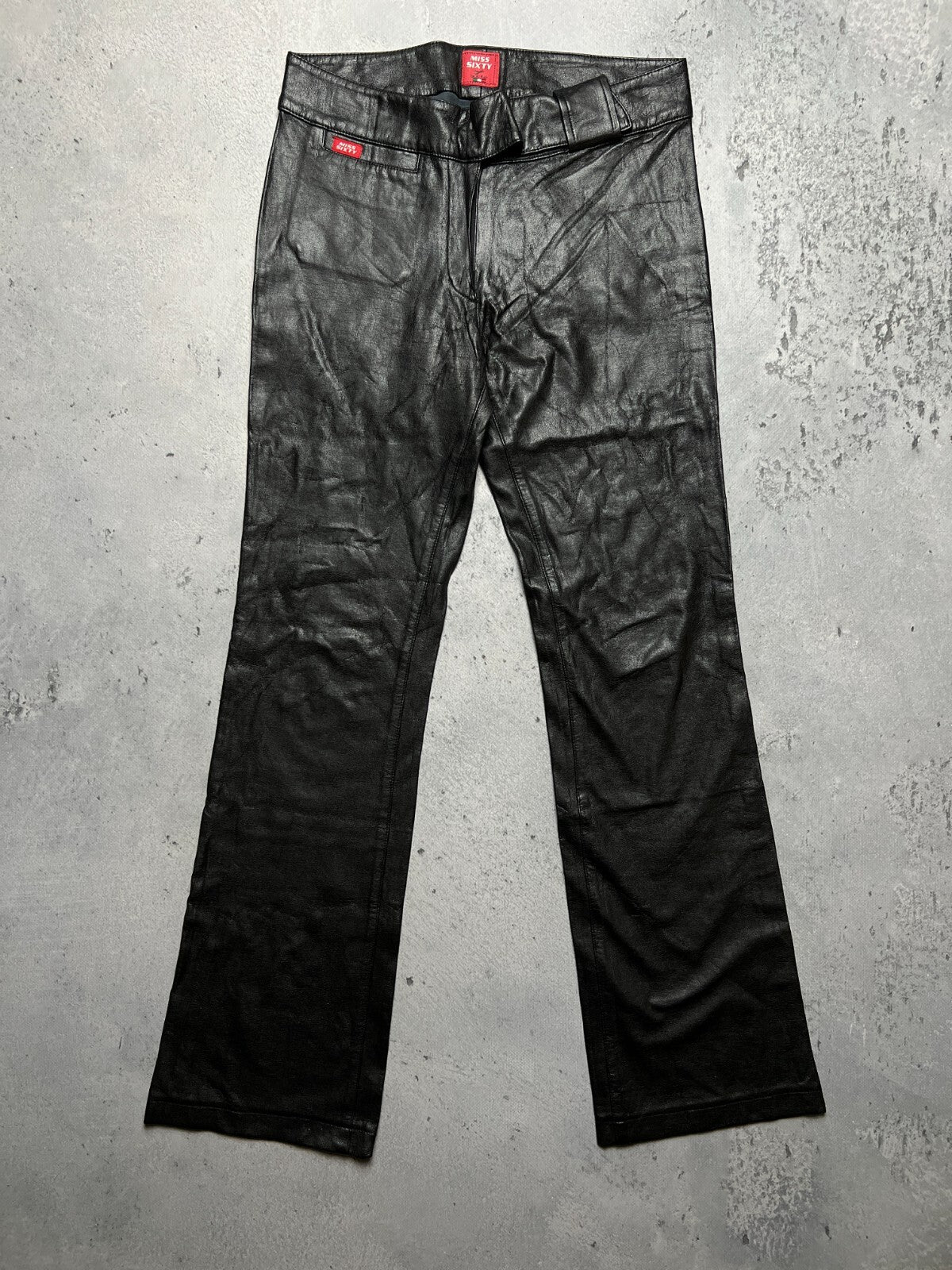 Miss Sixty Faux Leather Flared Pants Luxury Archive 90s y2k