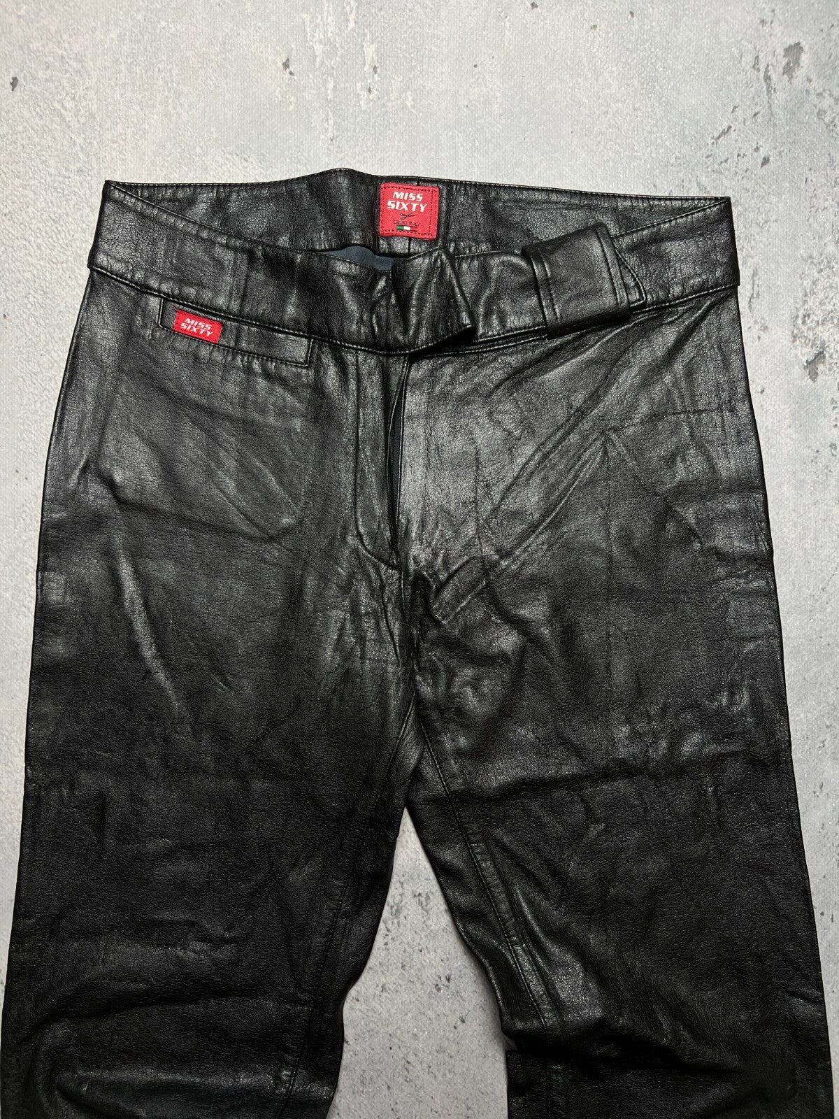 Miss Sixty Faux Leather Flared Pants Luxury Archive 90s y2k