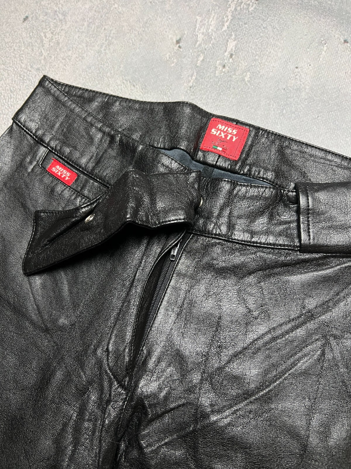 Miss Sixty Faux Leather Flared Pants Luxury Archive 90s y2k