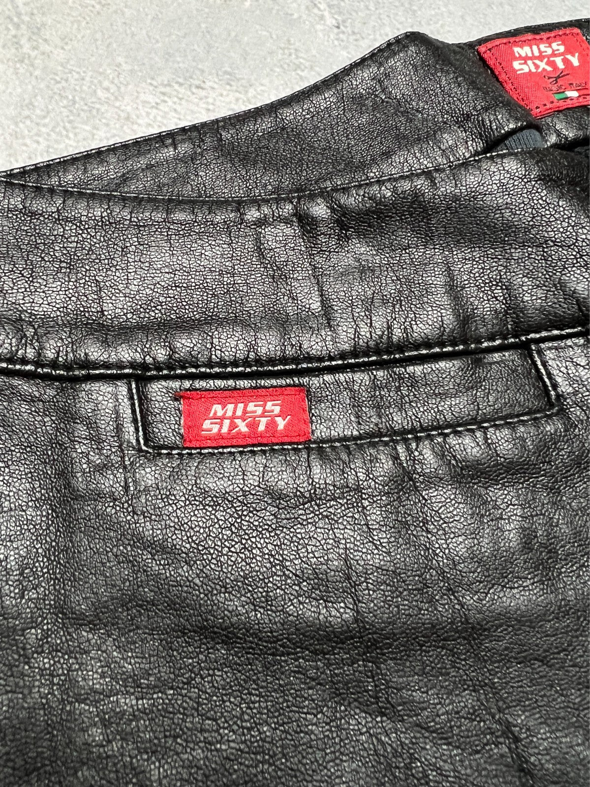 Miss Sixty Faux Leather Flared Pants Luxury Archive 90s y2k