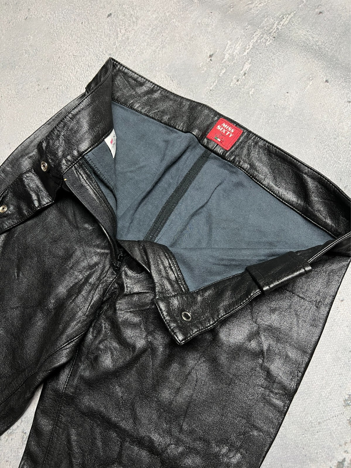 Miss Sixty Faux Leather Flared Pants Luxury Archive 90s y2k