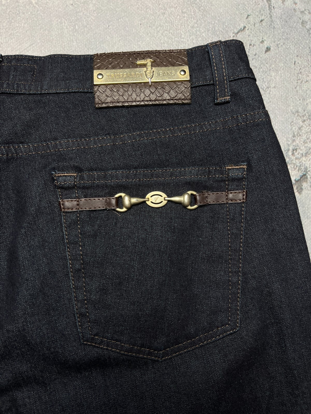 Rare Vintage Trussardi Denim Luxury Dark Blue Archive Jeans