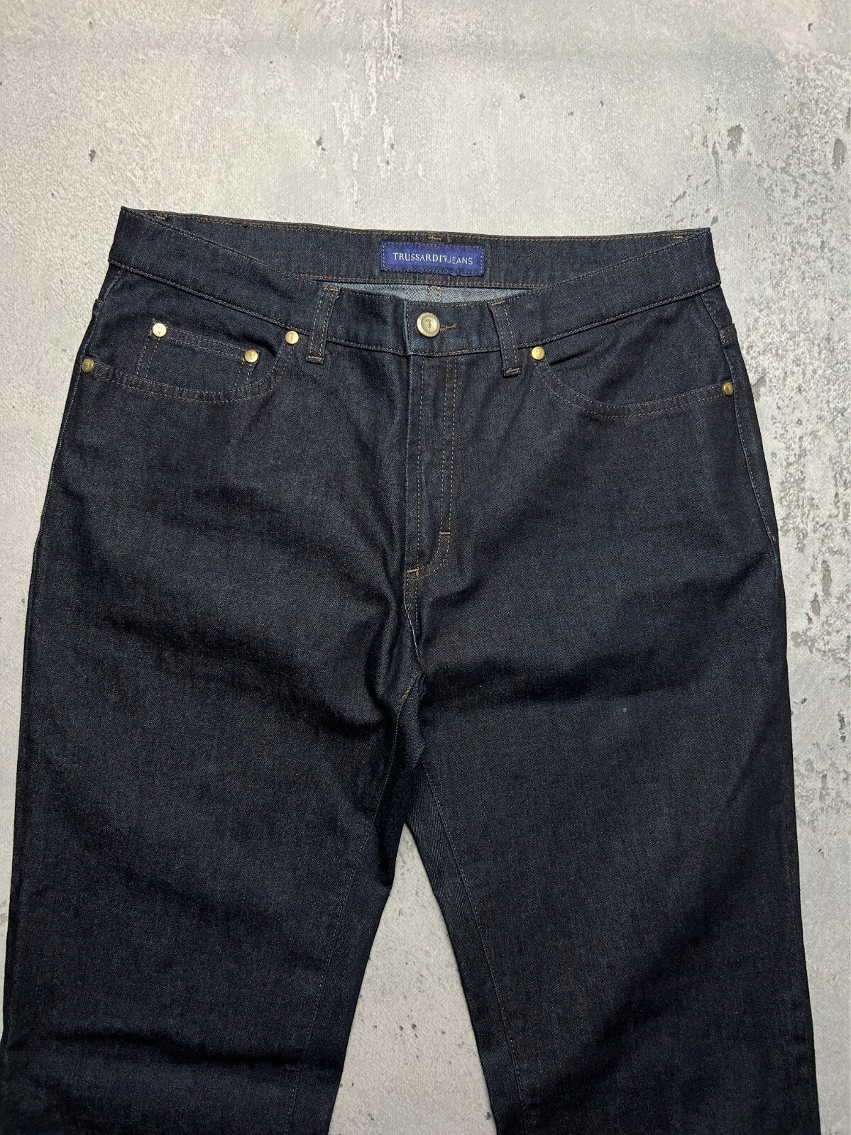 Rare Vintage Trussardi Denim Luxury Dark Blue Archive Jeans