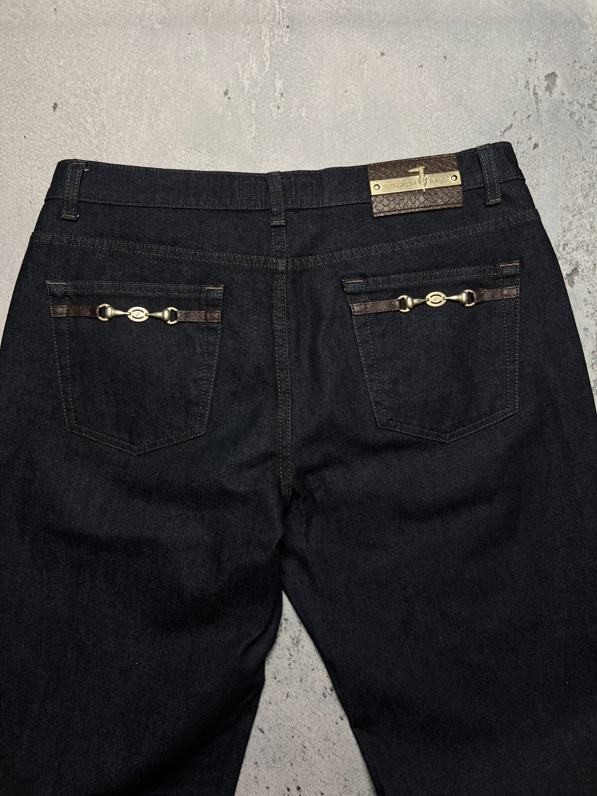 Rare Vintage Trussardi Denim Luxury Dark Blue Archive Jeans