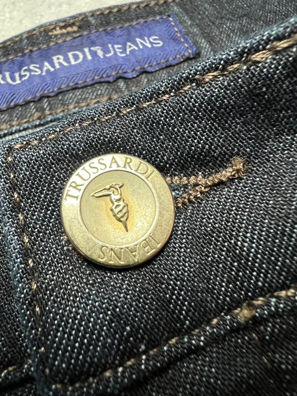 Rare Vintage Trussardi Denim Luxury Dark Blue Archive Jeans
