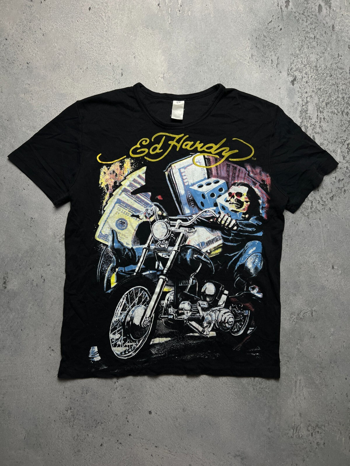 Ed Hardy by Christian Audigier Biker Skeleton Ghost Rider