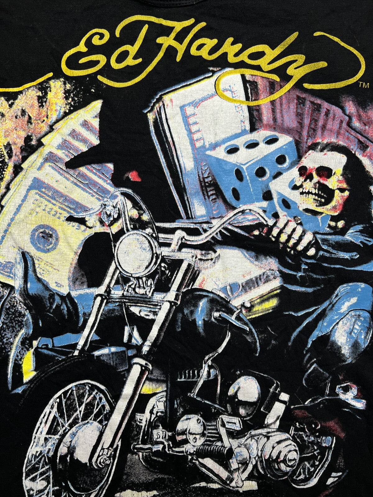 Ed Hardy by Christian Audigier Biker Skeleton Ghost Rider