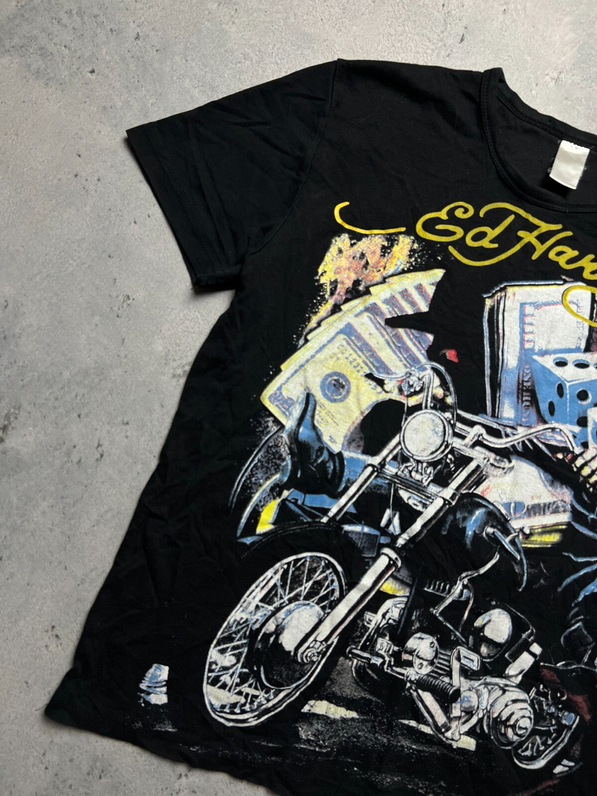 Ed Hardy by Christian Audigier Biker Skeleton Ghost Rider