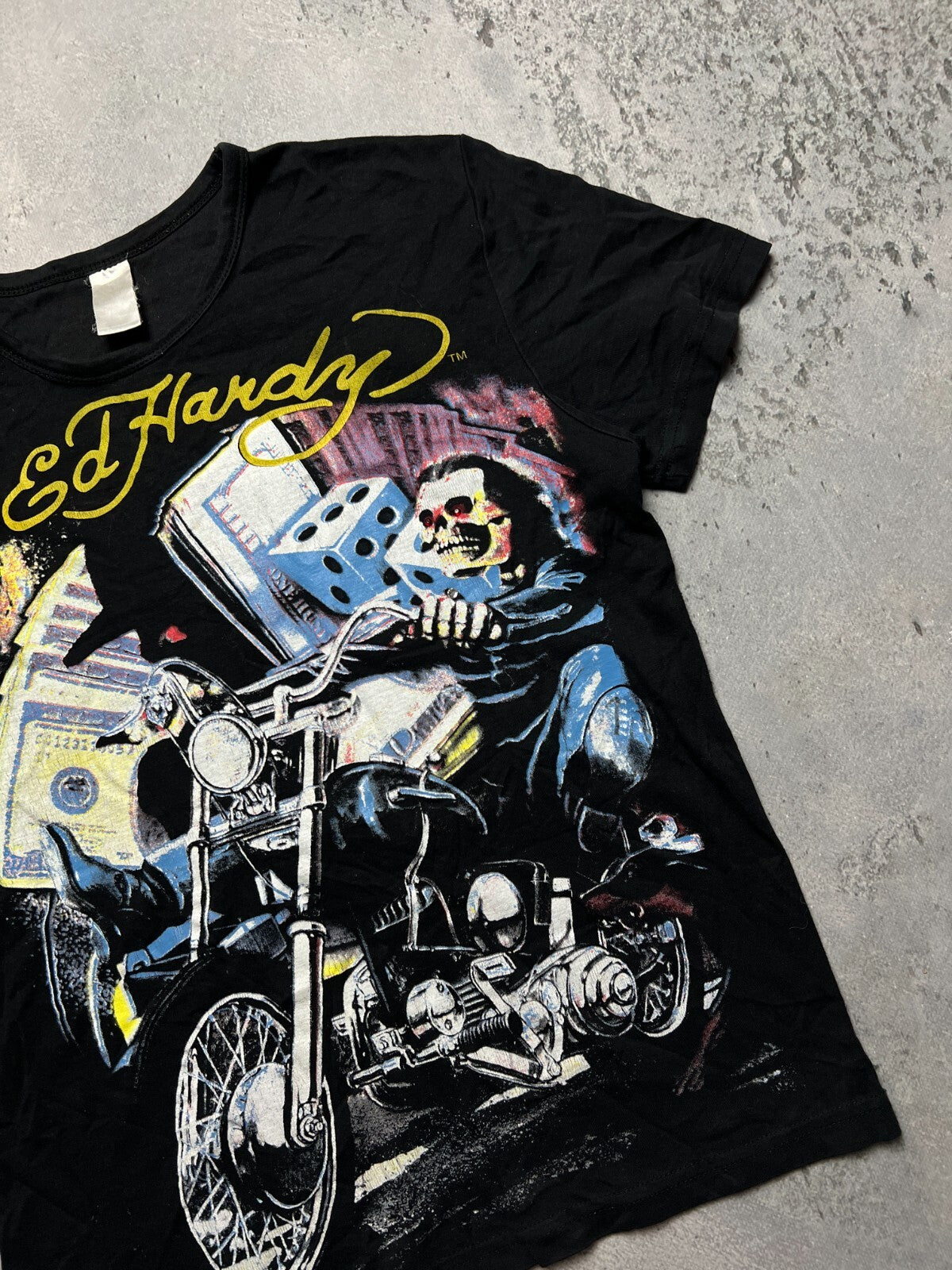Ed Hardy by Christian Audigier Biker Skeleton Ghost Rider