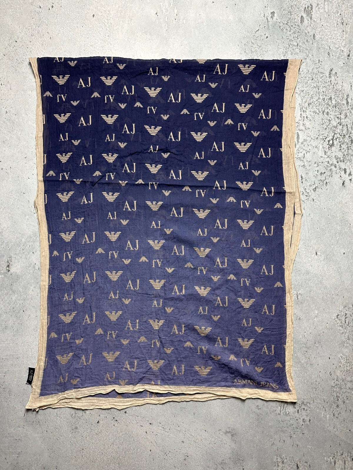 Vintage 166x60cm Giorgio Armani Jeans Monogram Scarf