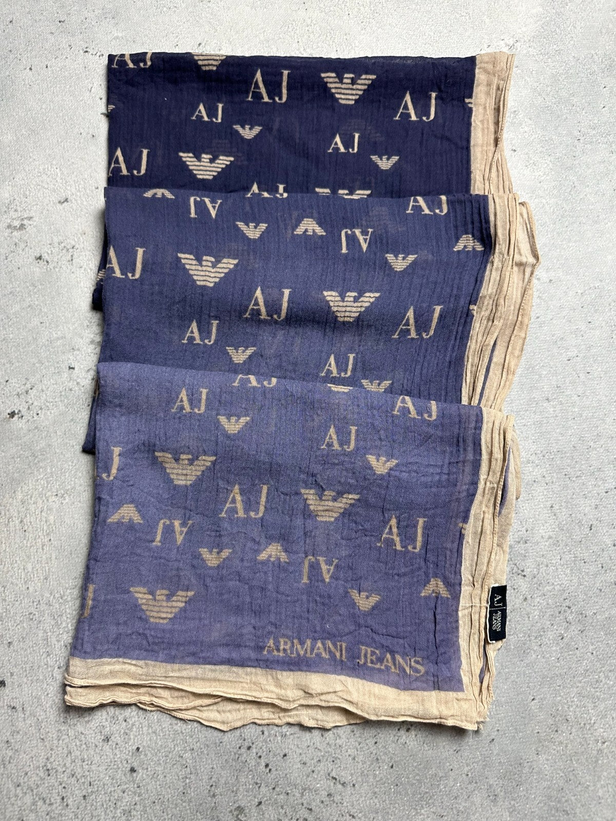 Vintage 166x60cm Giorgio Armani Jeans Monogram Scarf