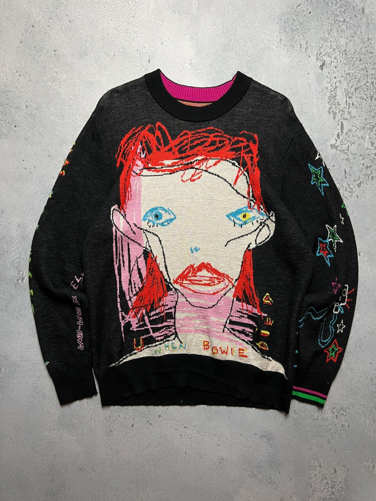 Wah Wah David Bowie Noel Fielding Retro Rare Abstract Sweater