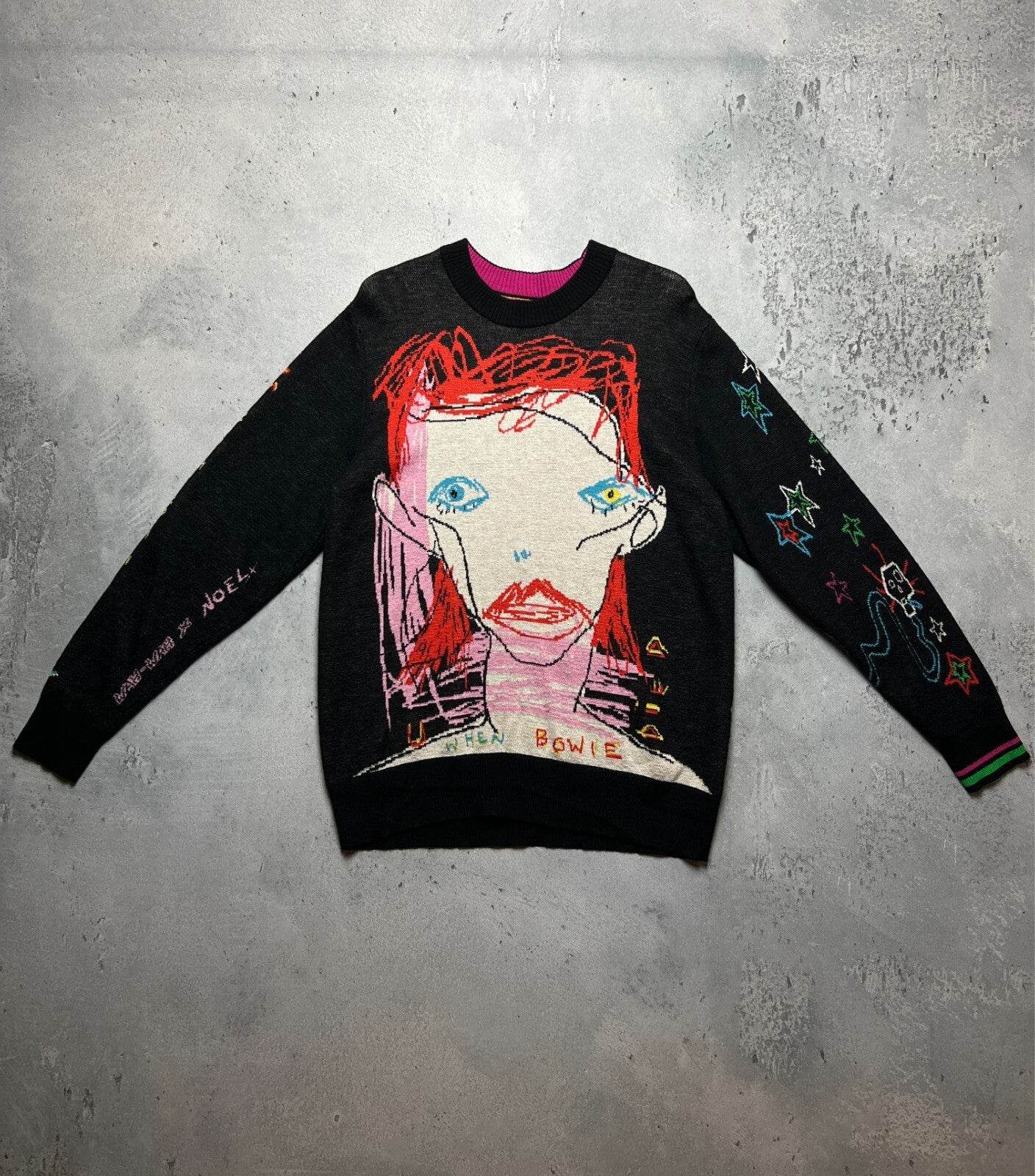 Wah Wah David Bowie Noel Fielding Retro Rare Abstract Sweater