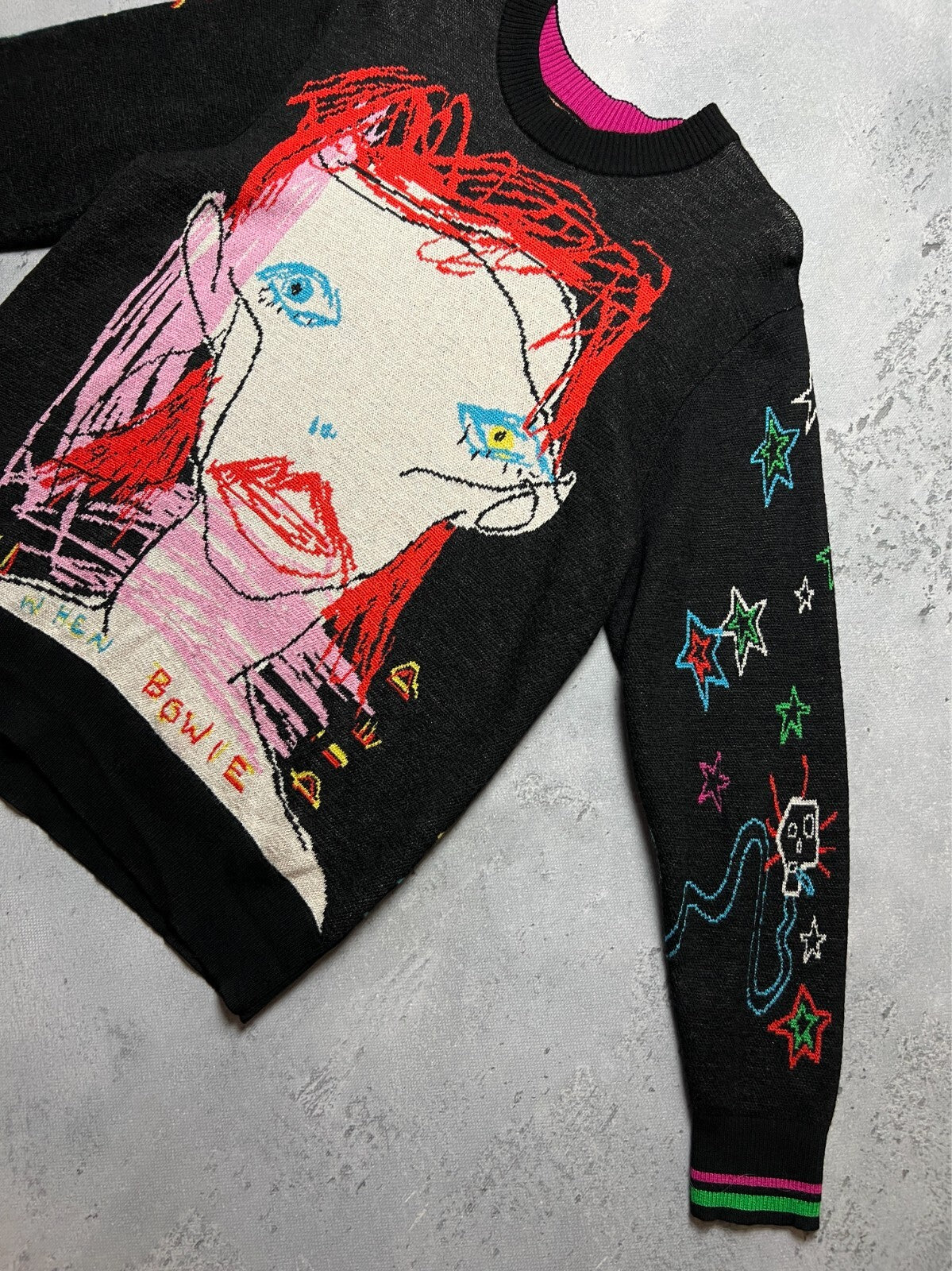 Wah Wah David Bowie Noel Fielding Retro Rare Abstract Sweater