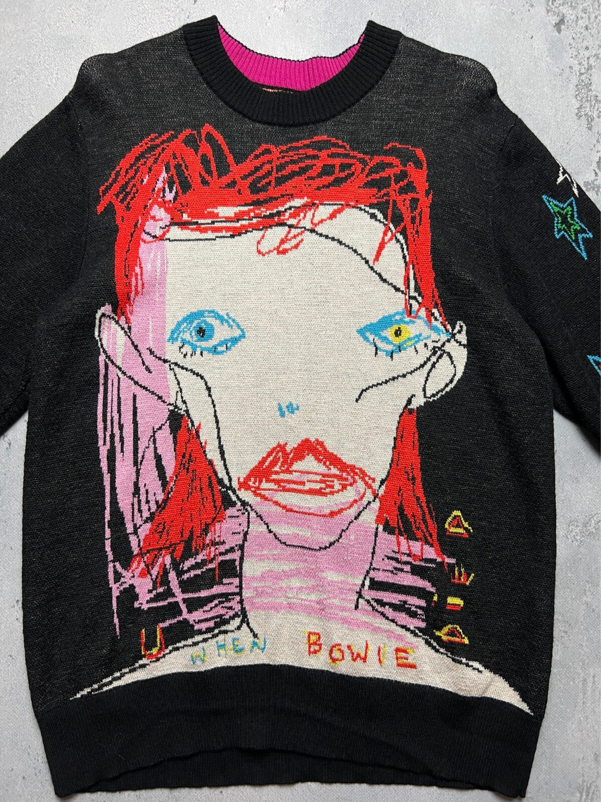 Wah Wah David Bowie Noel Fielding Retro Rare Abstract Sweater