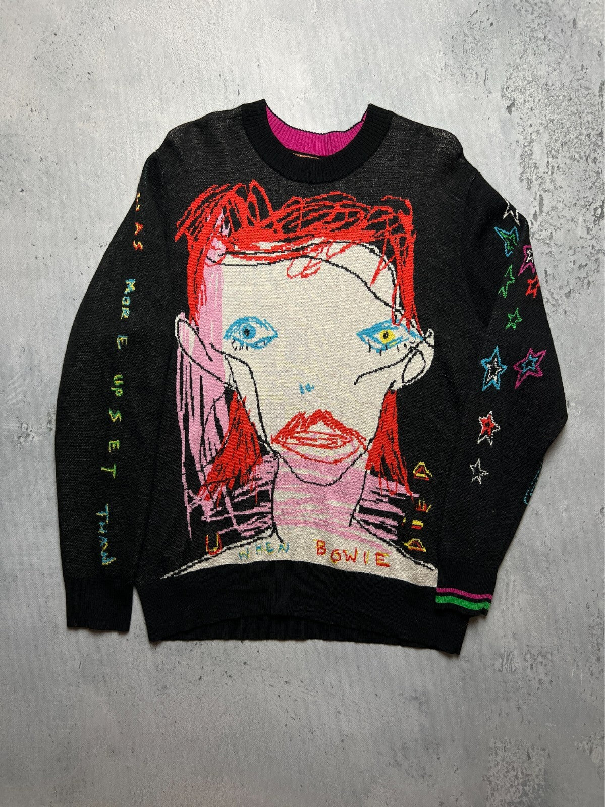 Wah Wah David Bowie Noel Fielding Retro Rare Abstract Sweater