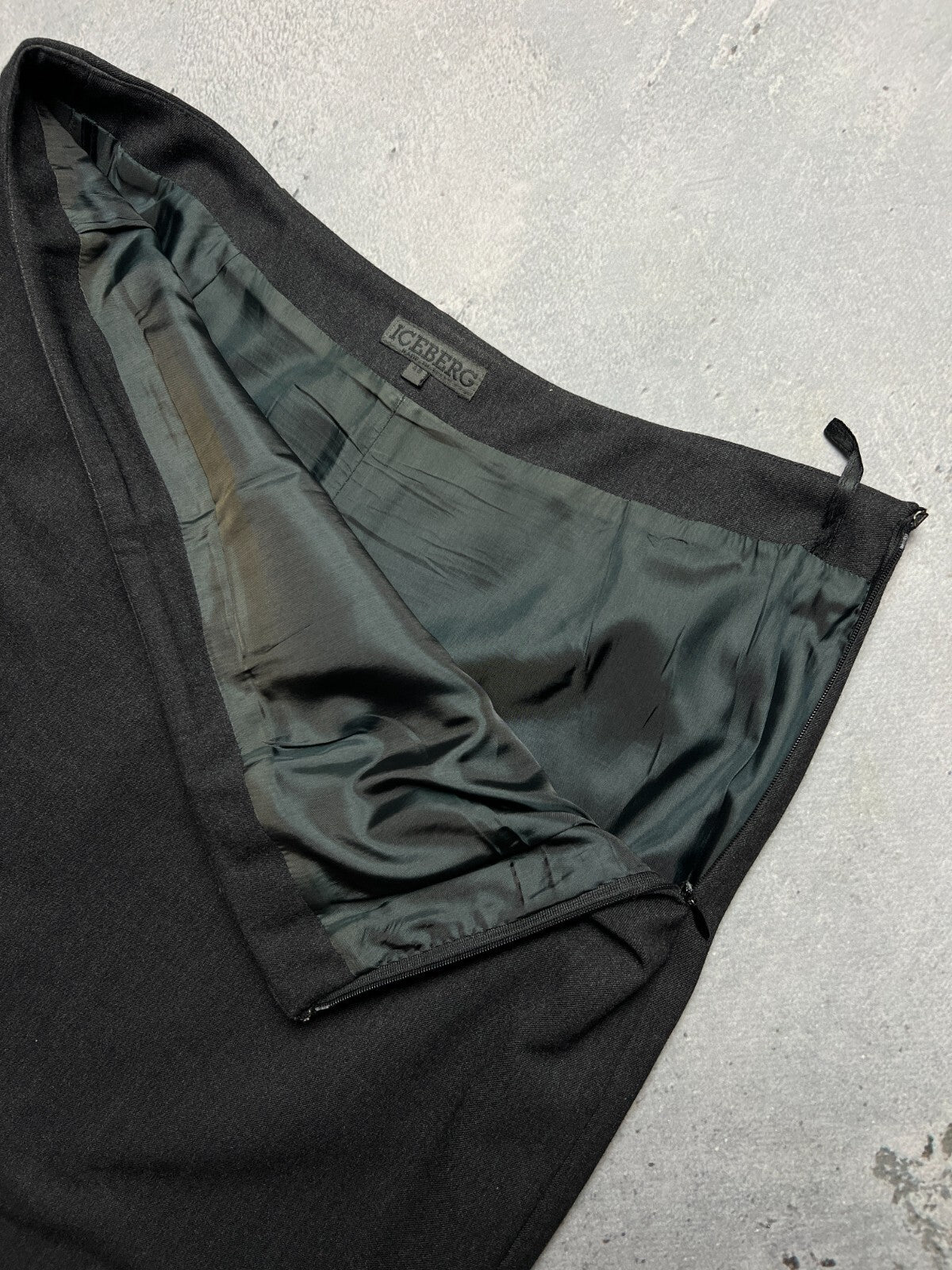 Iceberg Vintage Asymmetry Wool Maxi Skirt Archive Rare Italy