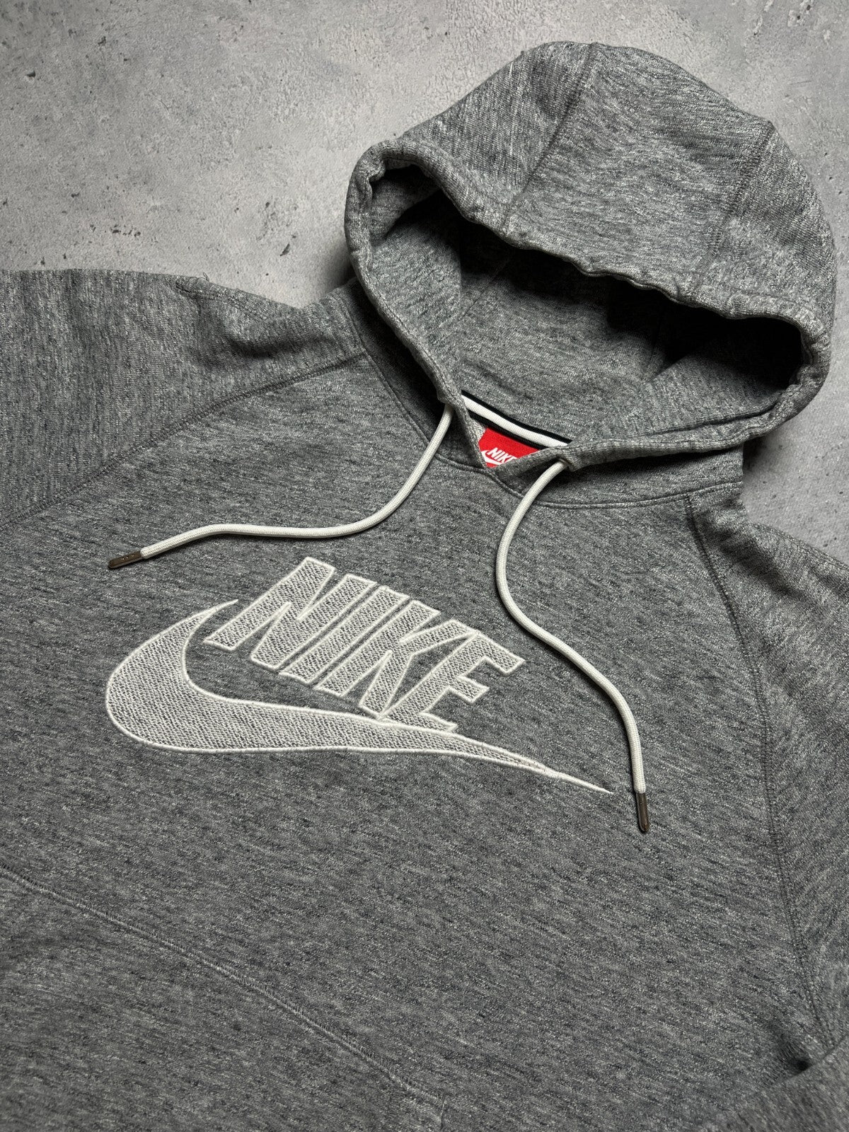 Nike vintage hoodie center swoosh logo spellout y2k crew USA