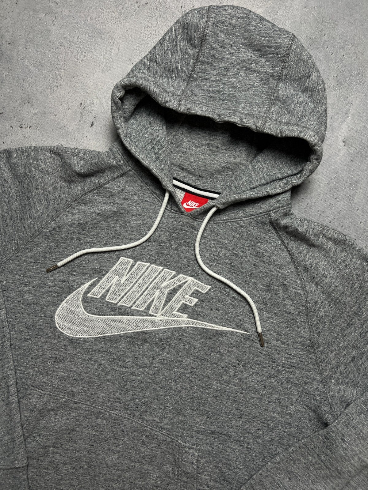 Nike vintage hoodie center swoosh logo spellout y2k crew USA
