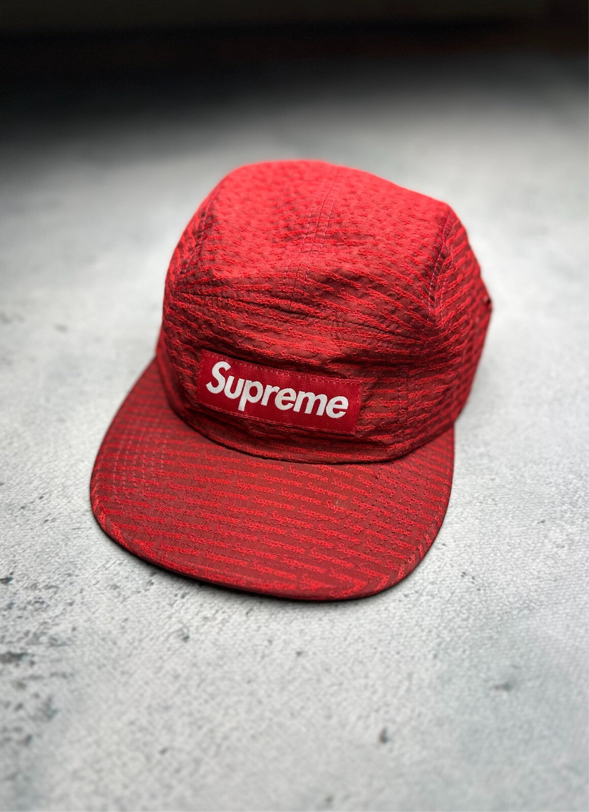 Supreme Repeater Camo Cap Red 5 Panel Hype Made In U.S.A y2k