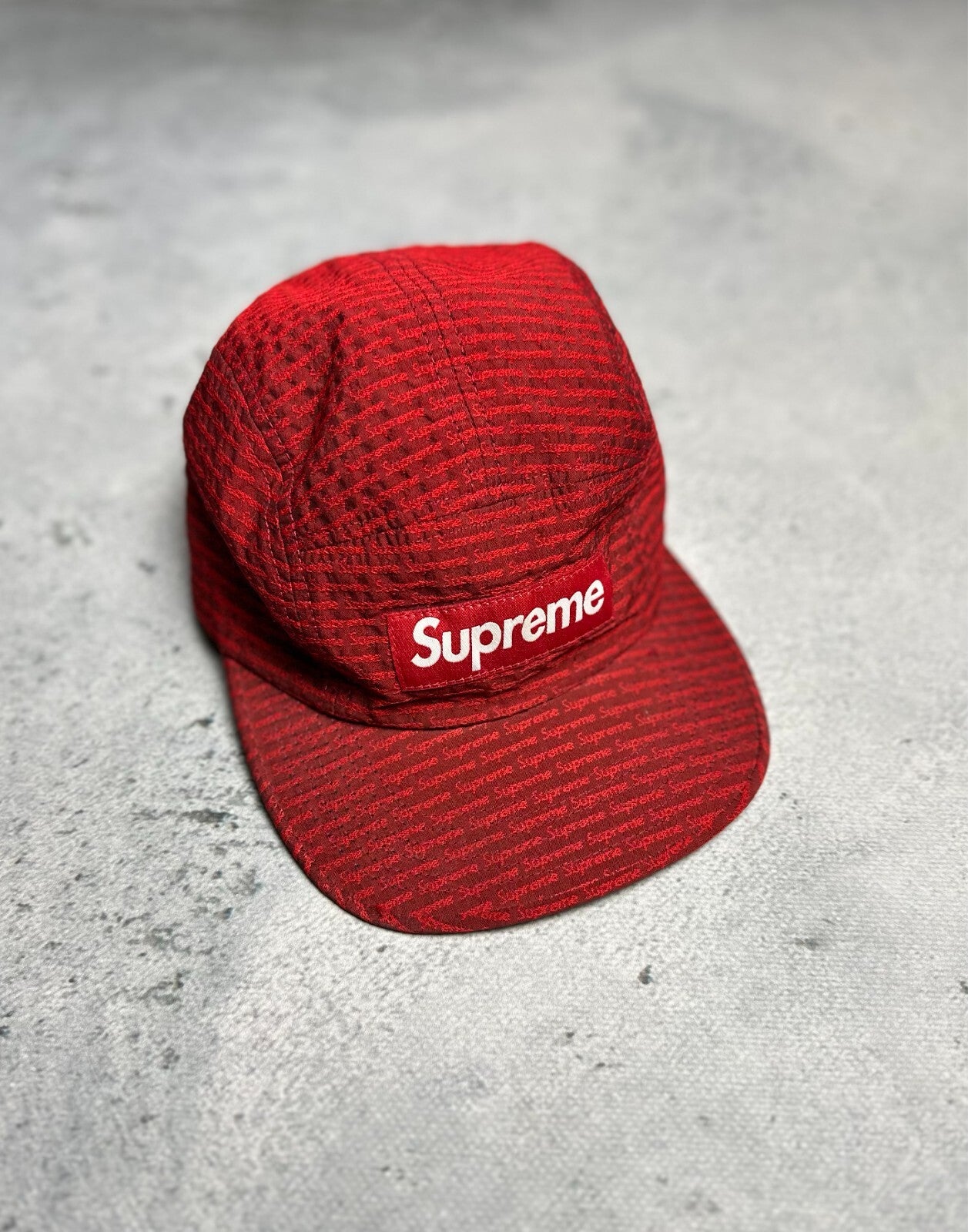 Supreme Repeater Camo Cap Red 5 Panel Hype Made In U.S.A y2k