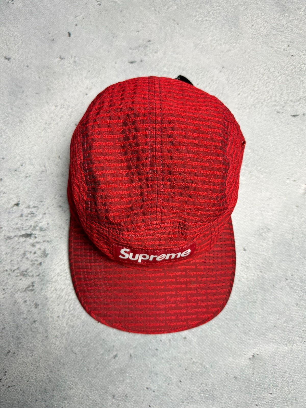 Supreme Repeater Camo Cap Red 5 Panel Hype Made In U.S.A y2k