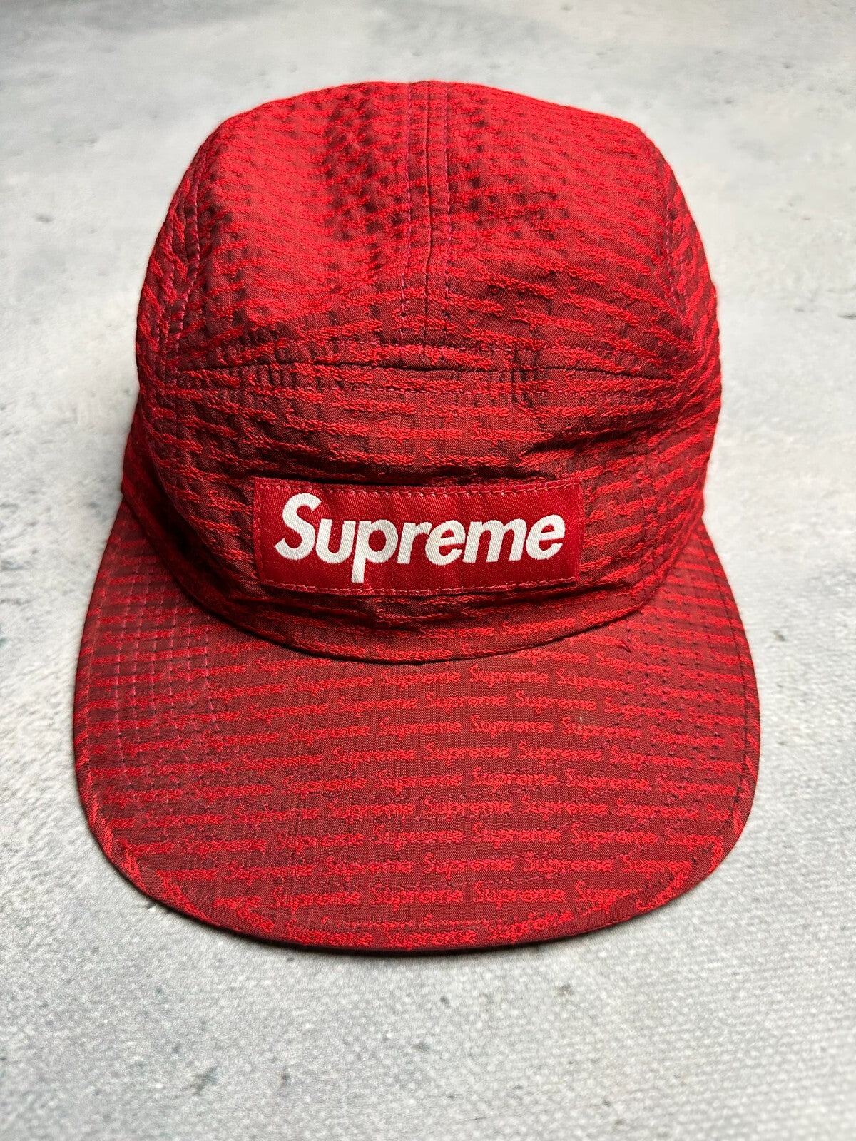 Supreme Repeater Camo Cap Red 5 Panel Hype Made In U.S.A y2k