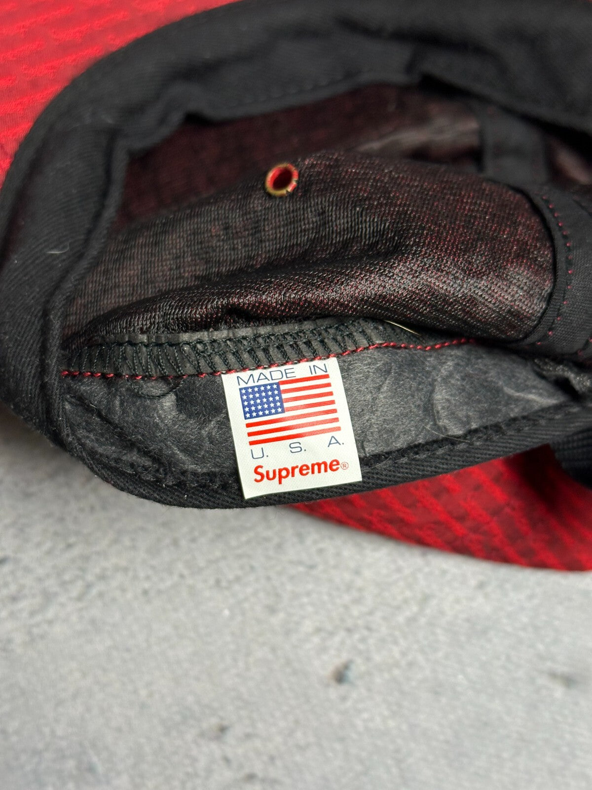 Supreme Repeater Camo Cap Red 5 Panel Hype Made In U.S.A y2k