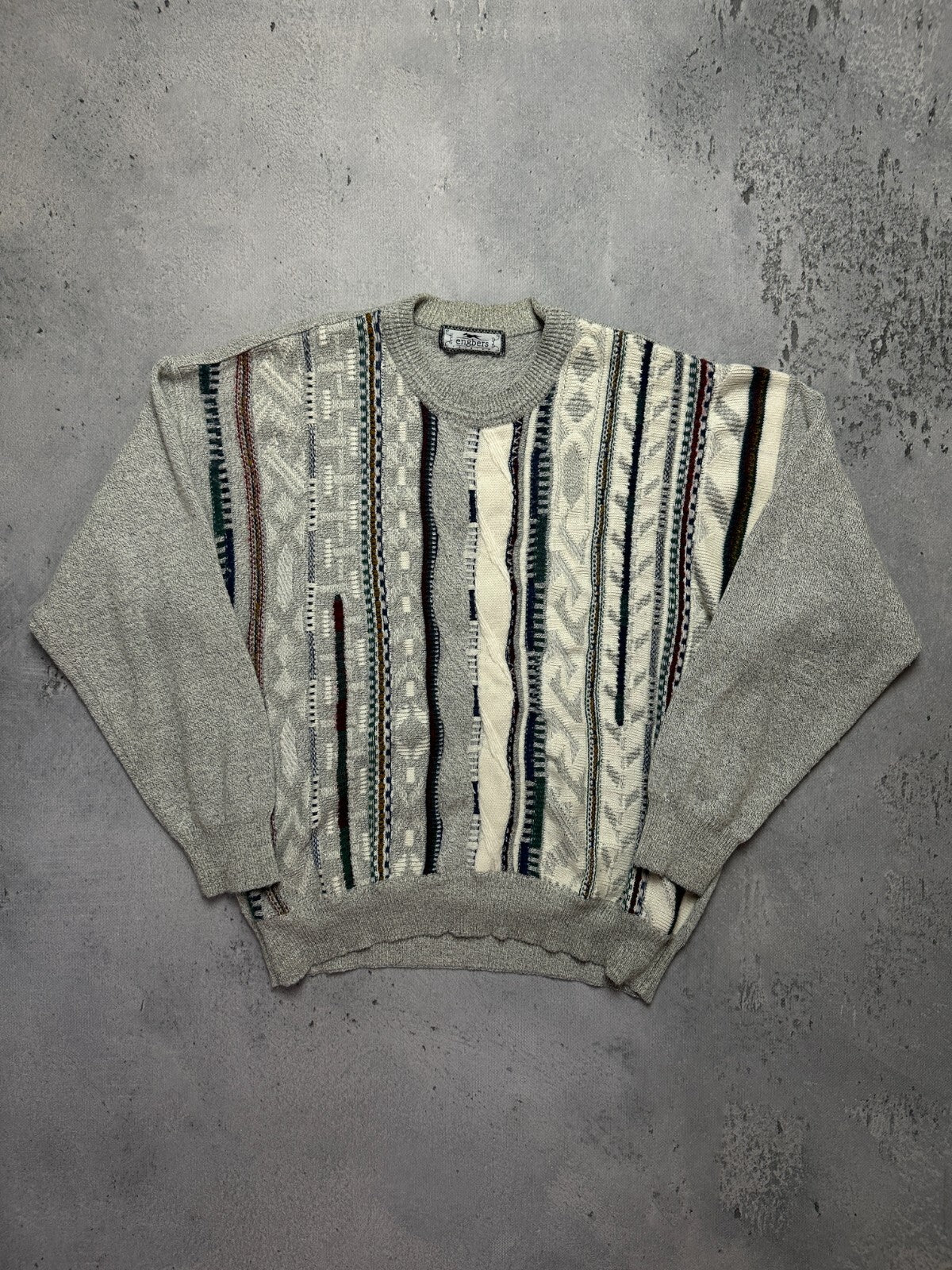 Vintage Engbers Italy Wool Knit Sweater Coogi Style 90s y2k