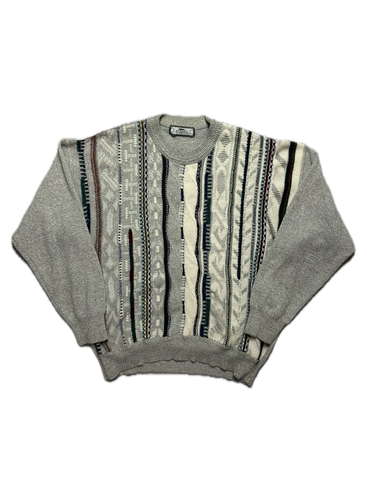 Vintage Engbers Italy Wool Knit Sweater Coogi Style 90s y2k
