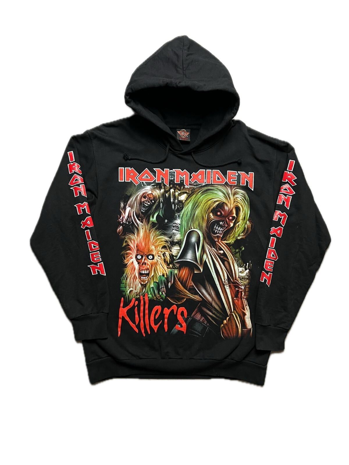 1990s Iron Maiden Killers Overprint y2k Hoodie Rock 90s 80s