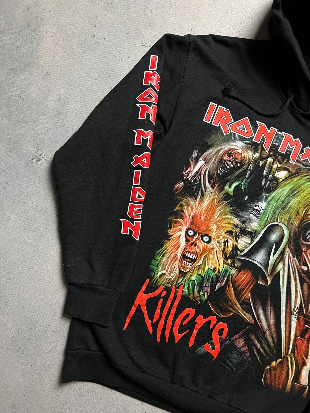 1990s Iron Maiden Killers Overprint y2k Hoodie Rock 90s 80s