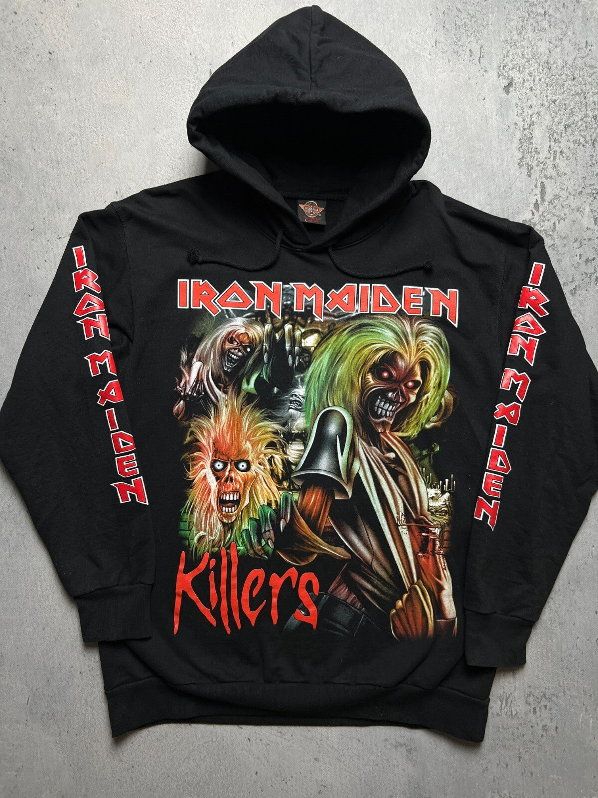 1990s Iron Maiden Killers Overprint y2k Hoodie Rock 90s 80s