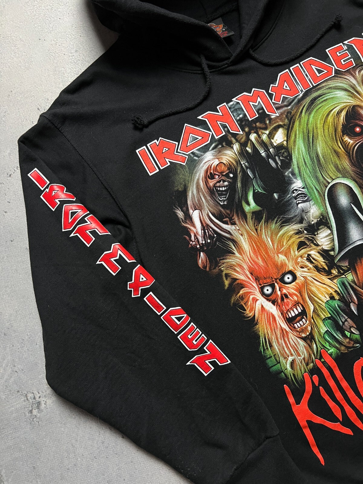 1990s Iron Maiden Killers Overprint y2k Hoodie Rock 90s 80s