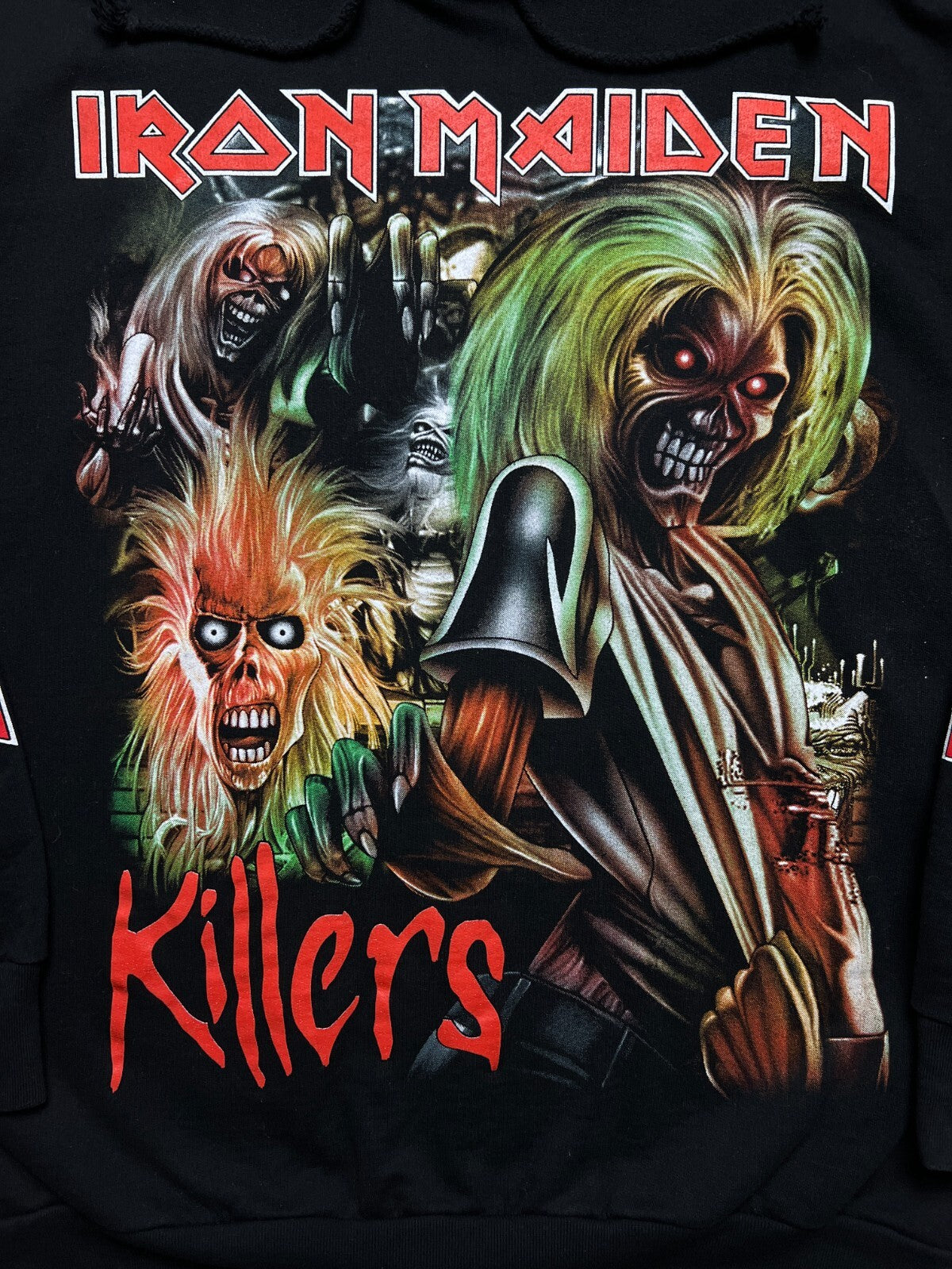 1990s Iron Maiden Killers Overprint y2k Hoodie Rock 90s 80s