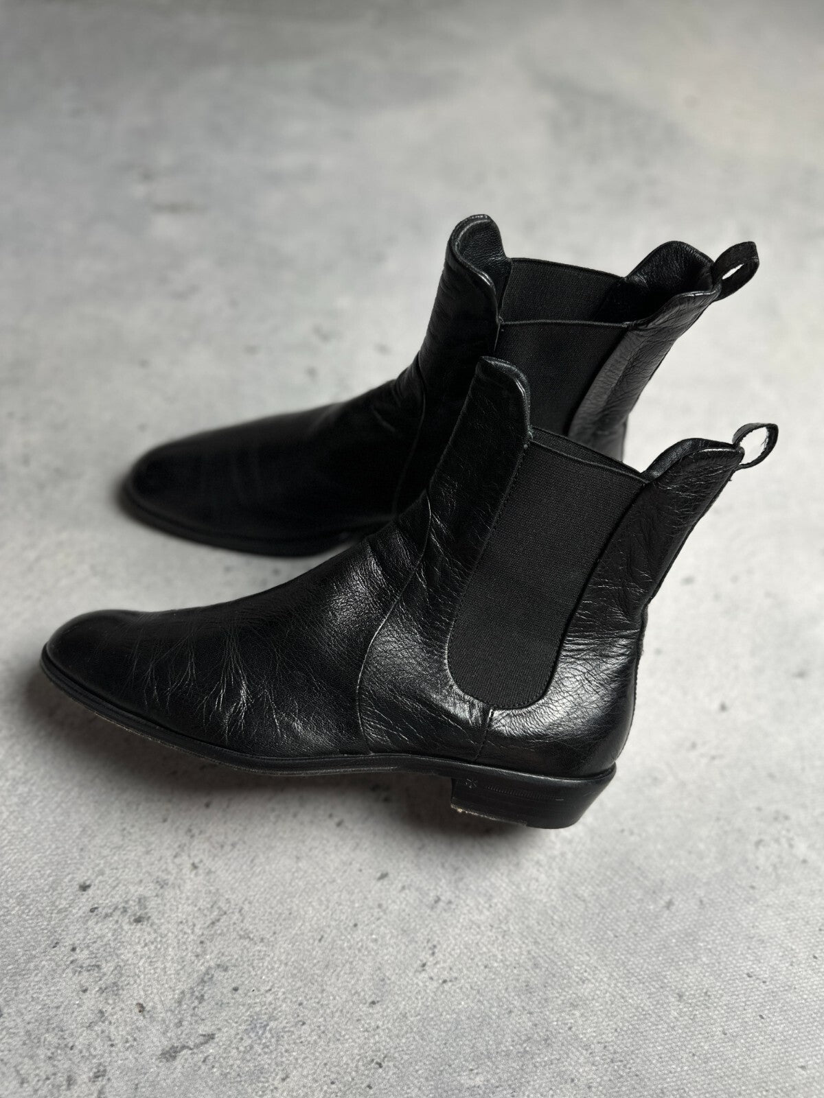 AGL Leather Cowboy Boots Rare Italian Item Avant Garde y2k