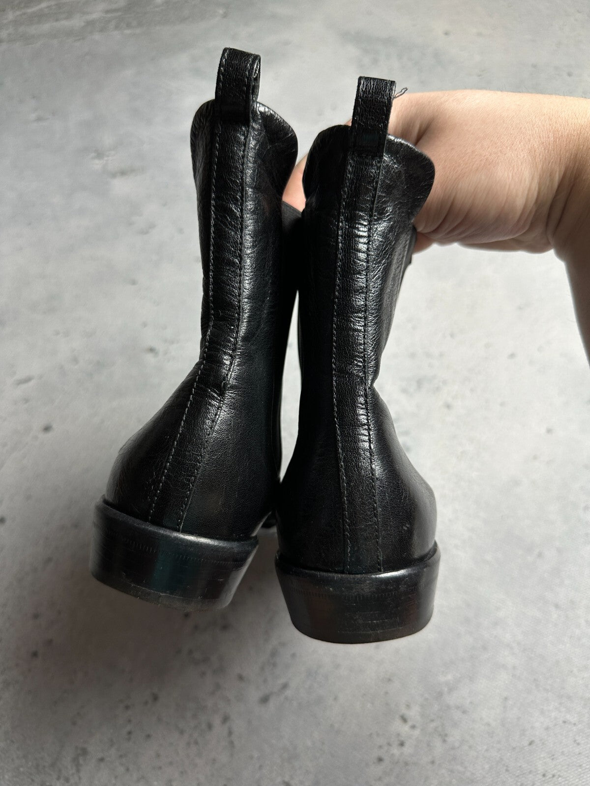 AGL Leather Cowboy Boots Rare Italian Item Avant Garde y2k